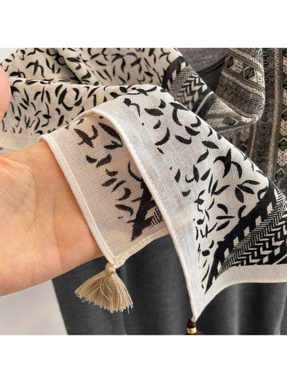 Scarvii - Retro Diagonal Split Boho Square Scarf