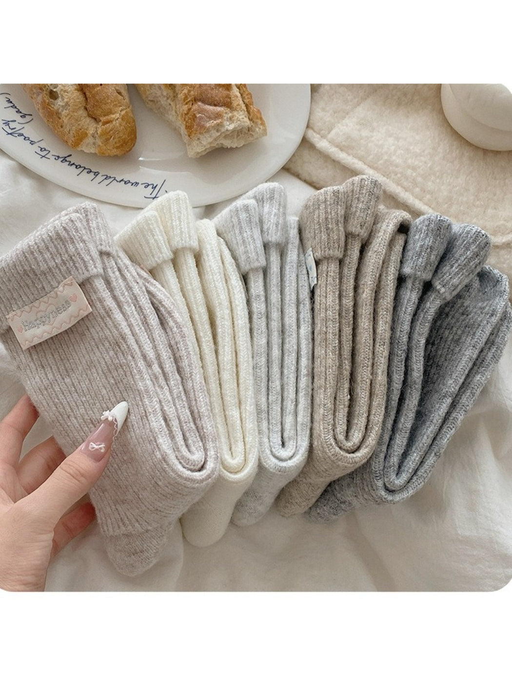 Rufia - Ribbed Knit Crew Socks