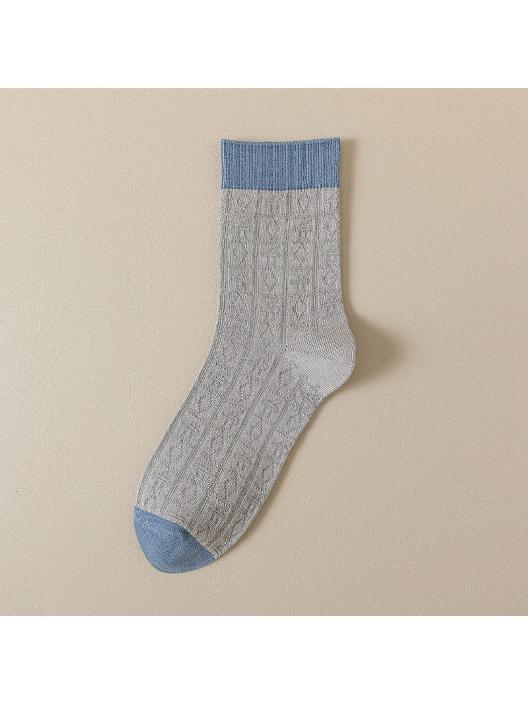 Rufia - Geometric Print Ribbed Crew Socks