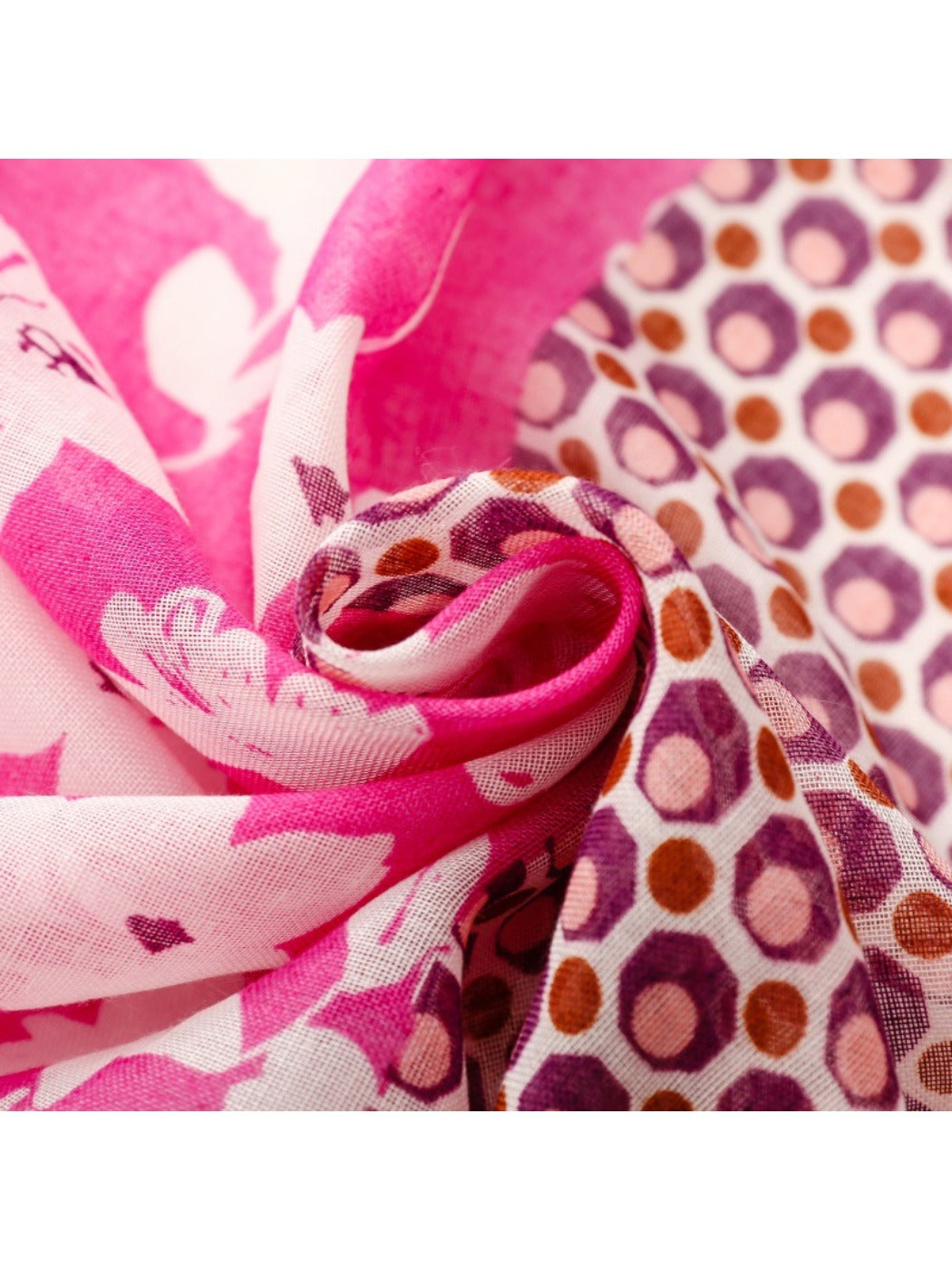 Scarvii - Pink Bohemian Floral Travel Scarf for Women