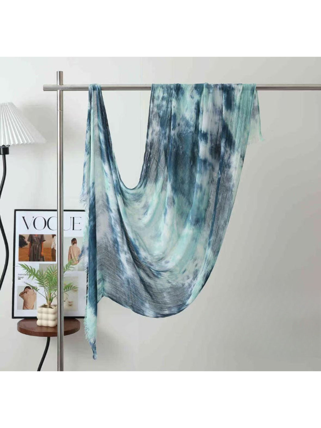 Scarvii - Abstract Mottled Tie-Dye Fringe Scarf
