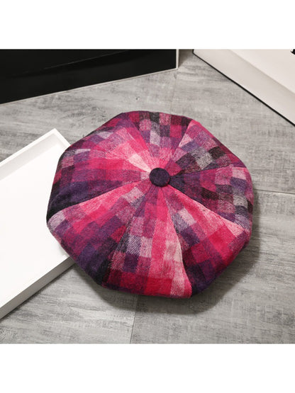 Haila - Colorblock Plaid Beret