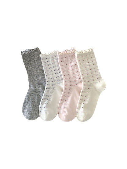 Rufia - Floral Mesh Summer Socks - Feminine & Breezy