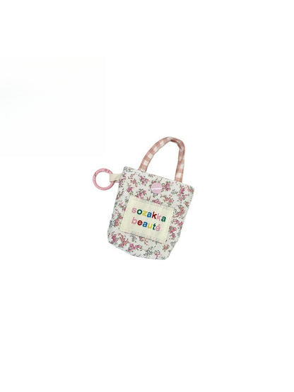 Cosbai - Floral Patchwork Mini Earphone Pouch & Coin Purse