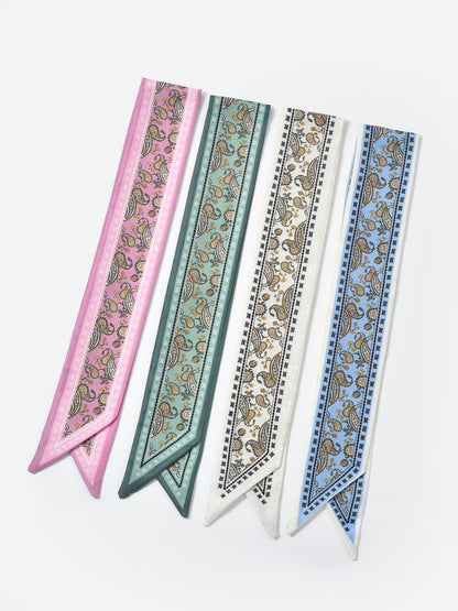 Scarvii - Delicate Paisley Skinny Scarf