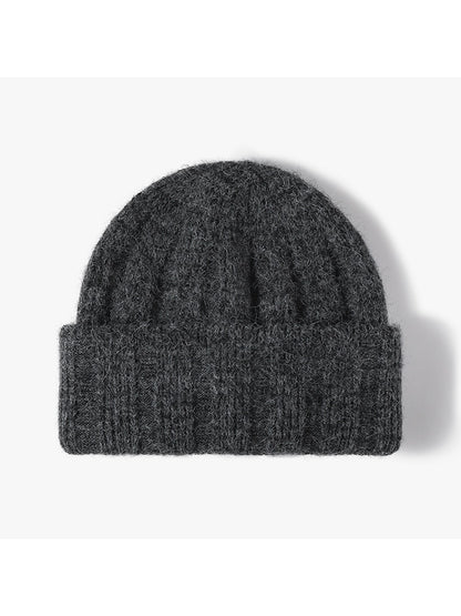 Haila - Round Crown Folded Cuff Knit Beanie