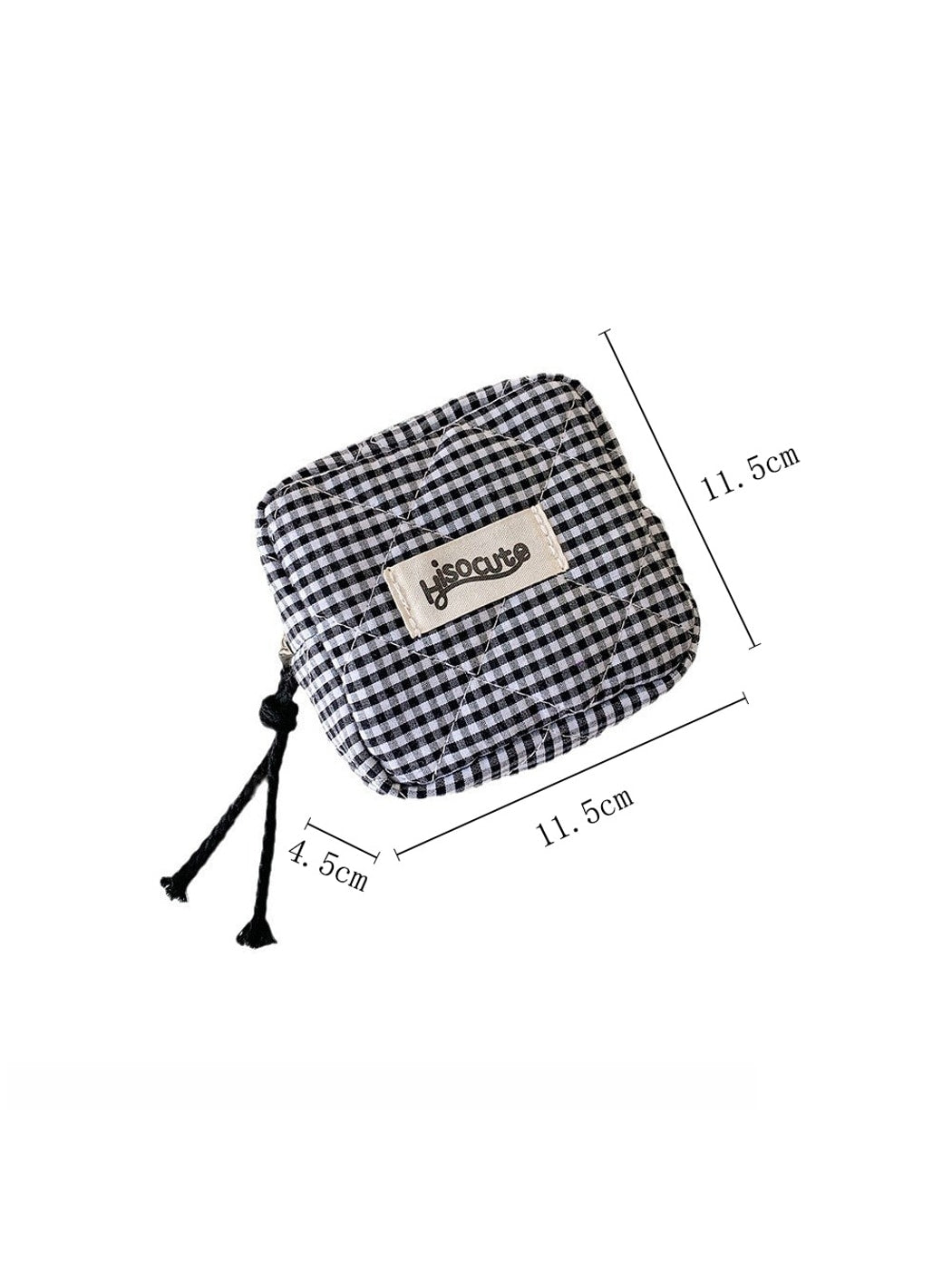 Cosbai - Square Plaid Everyday Storage Zipper Pouch Bag