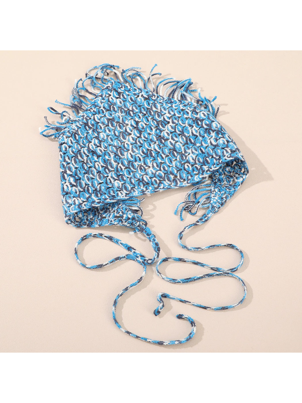 Scarvii Crochet Colorblock Fringe Hair Scarf