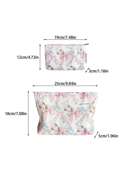 Cosbai Bow Floral Beauty Cosmetic Bag product image