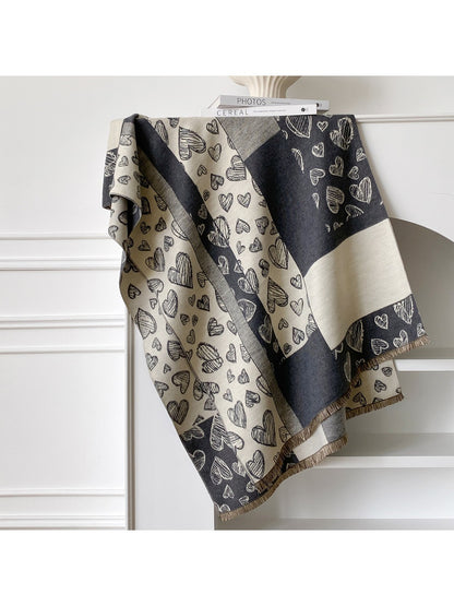 Scarvii – Romantic Heart Pattern Winter Scarf