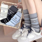 Rufia - Stripe Mid-Calf Capsule Sock with Puppy Patterns