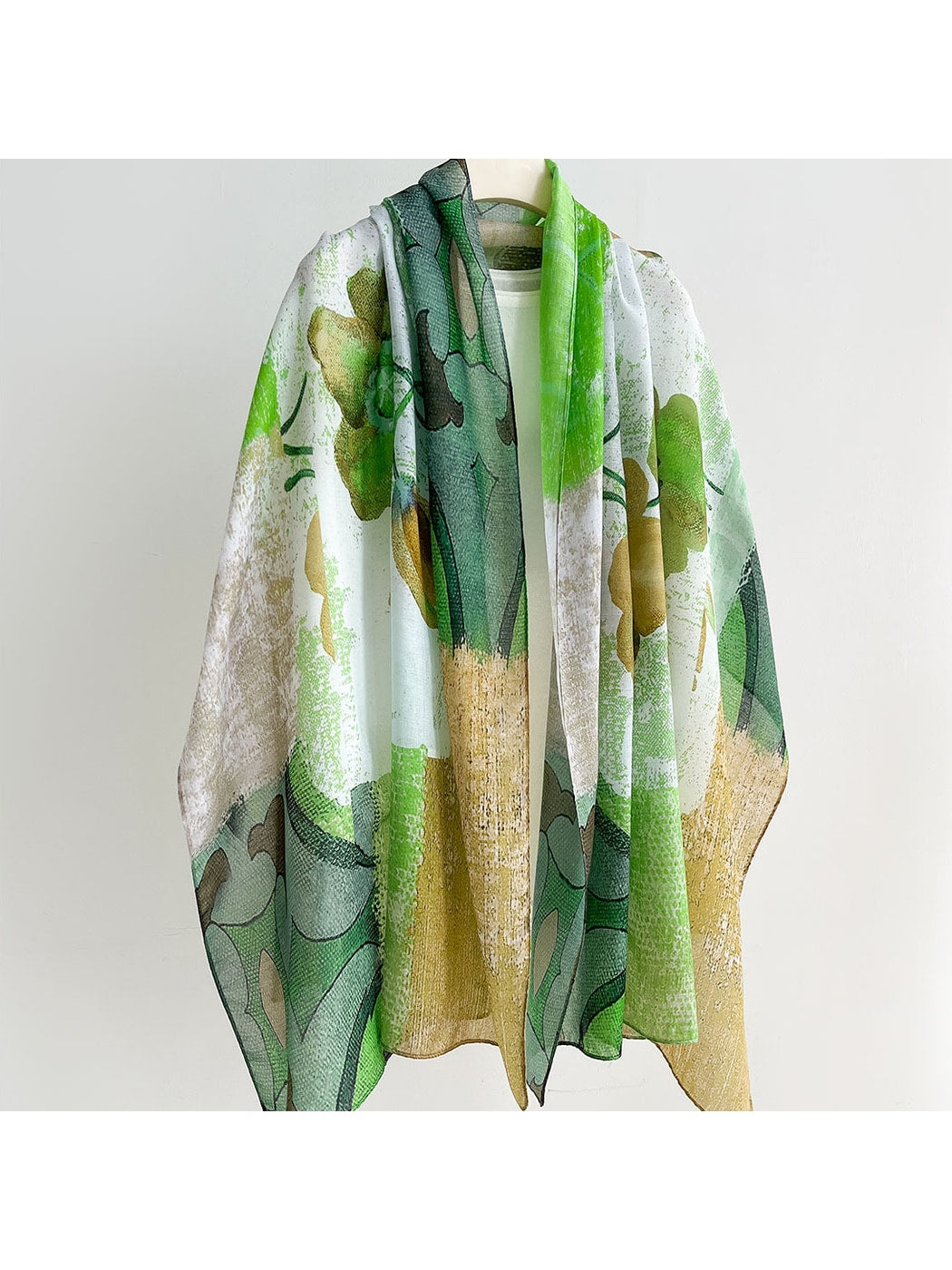 Scarvii - Soft Tone Abstract Printed Summer Wrap Scarf