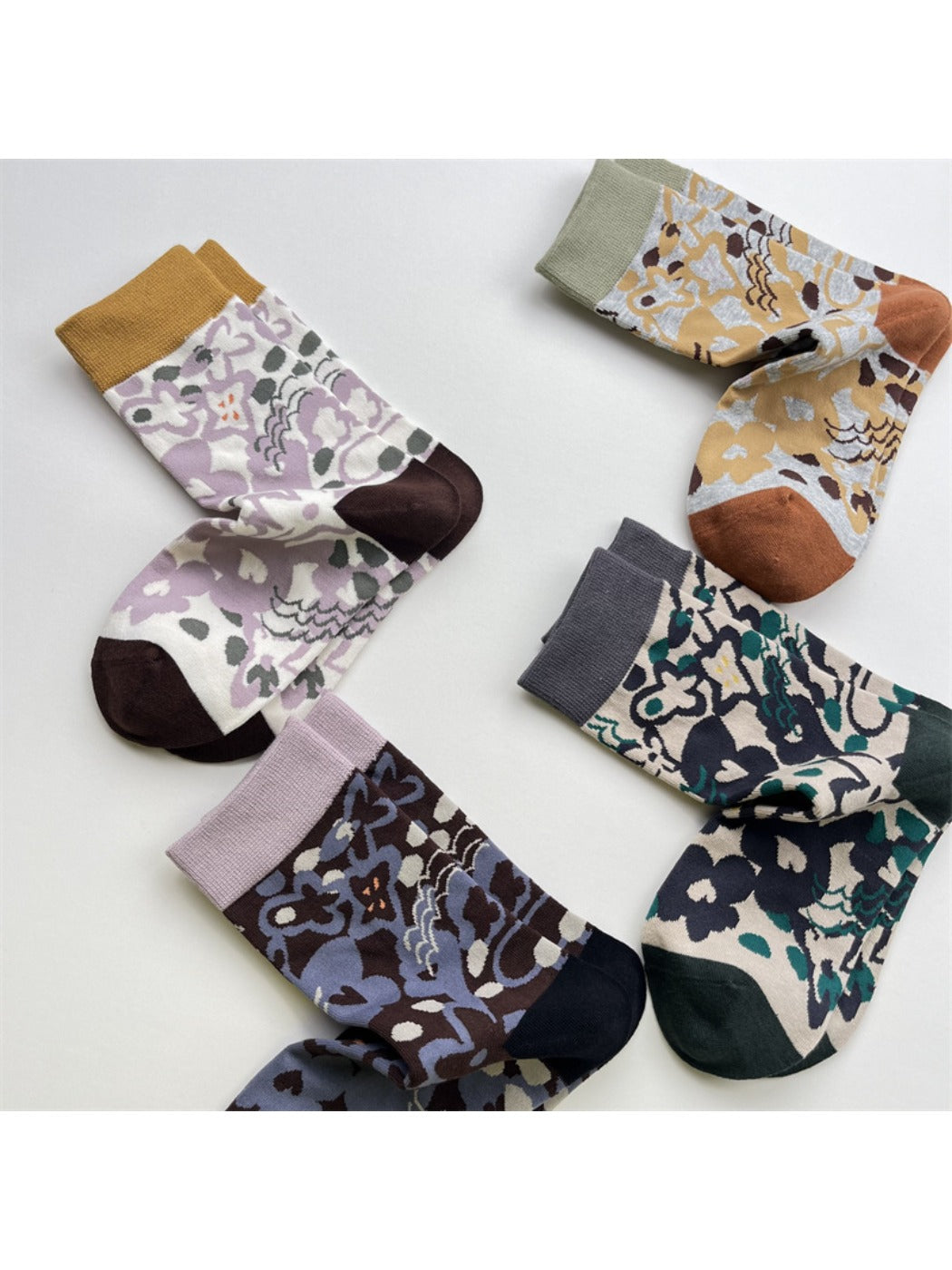 Rufia – Morning Glory Floral Mid-Calf Socks