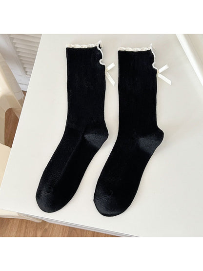 Rufia - Ribbed Bow Detail Crew Socks product image 6
