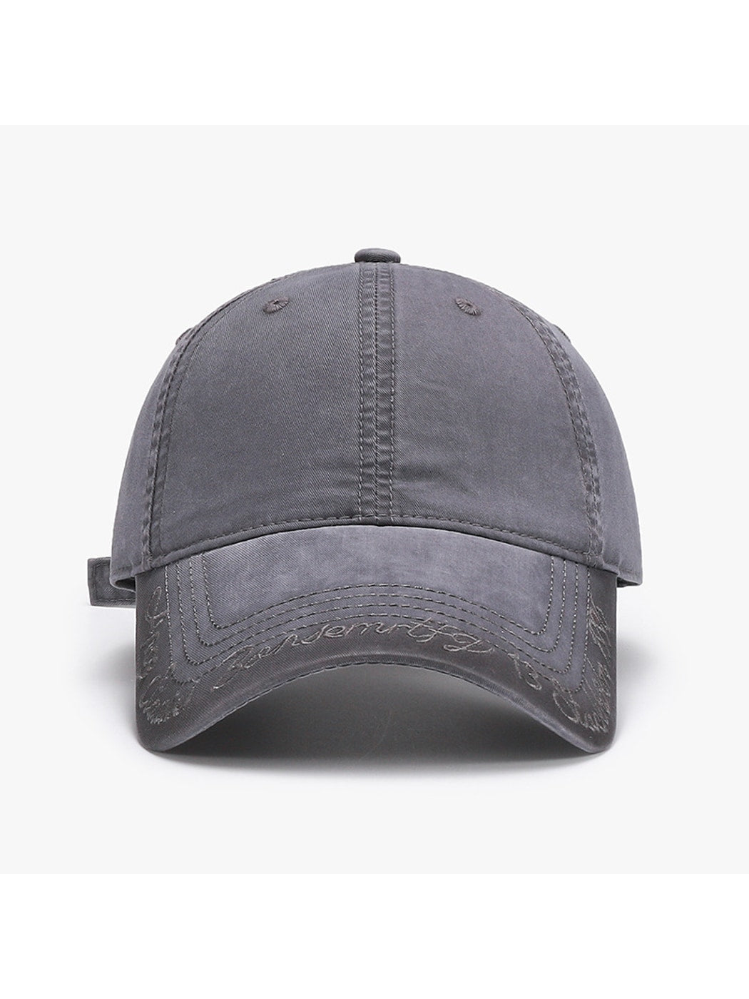 Haila - Embroidered Washed Curved Brim Baseball Cap