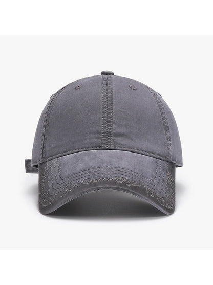 Haila - Embroidered Washed Curved Brim Baseball Cap