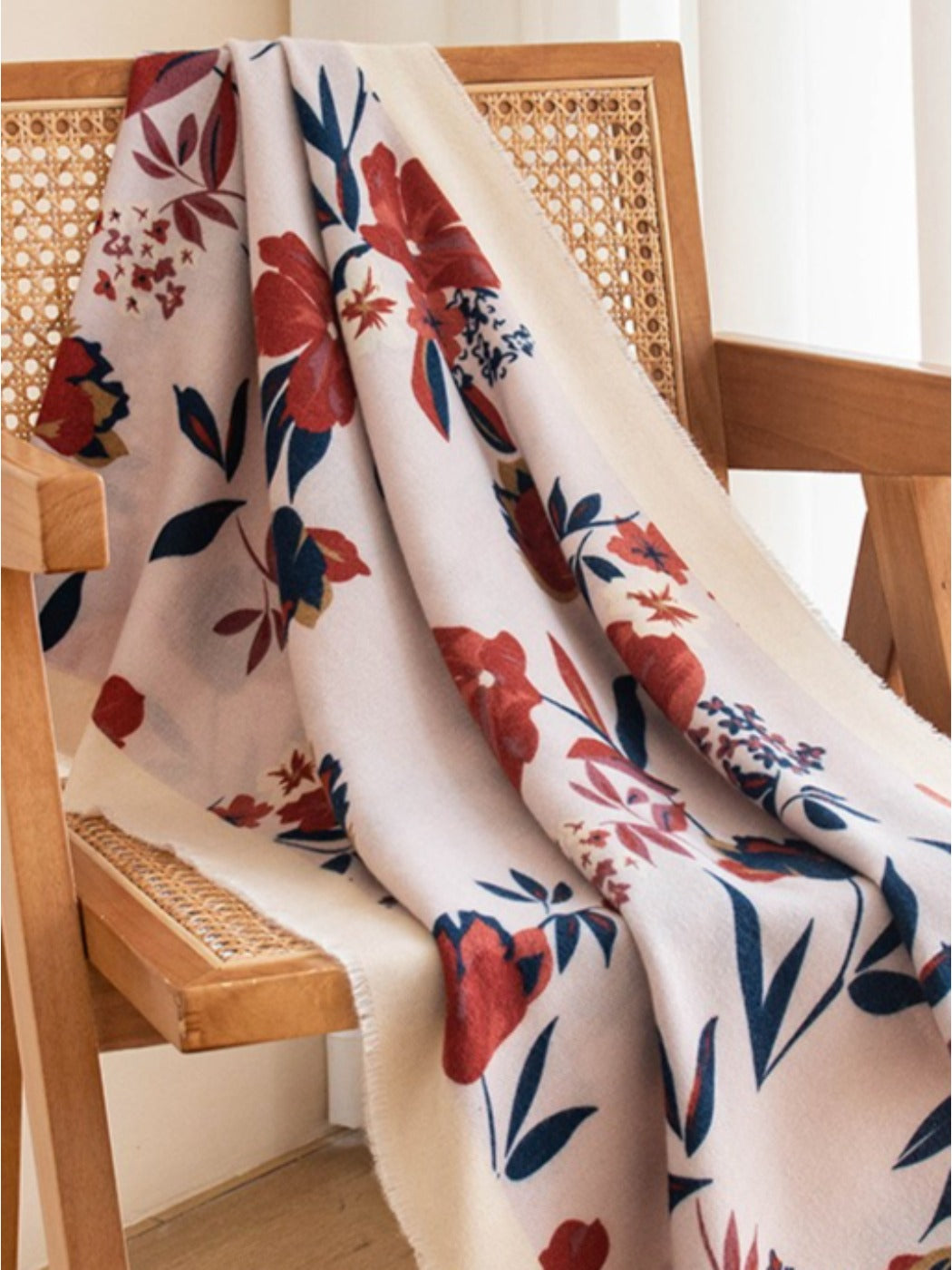 Scarvii - Elegant Winter Floral Print Scarf & Shawl