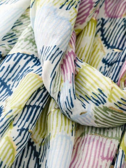 Scarvii - Unique Line-Floral Print Scarf