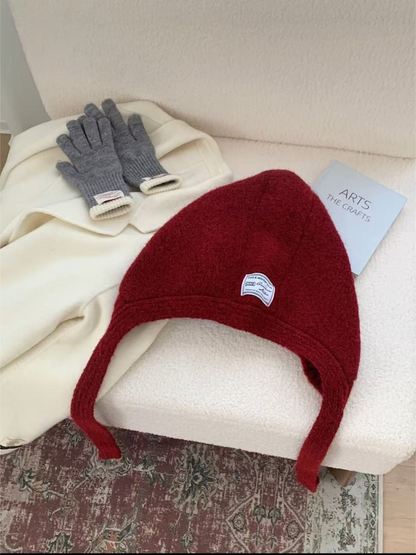 Haila - Long Tie Knit Bonnet