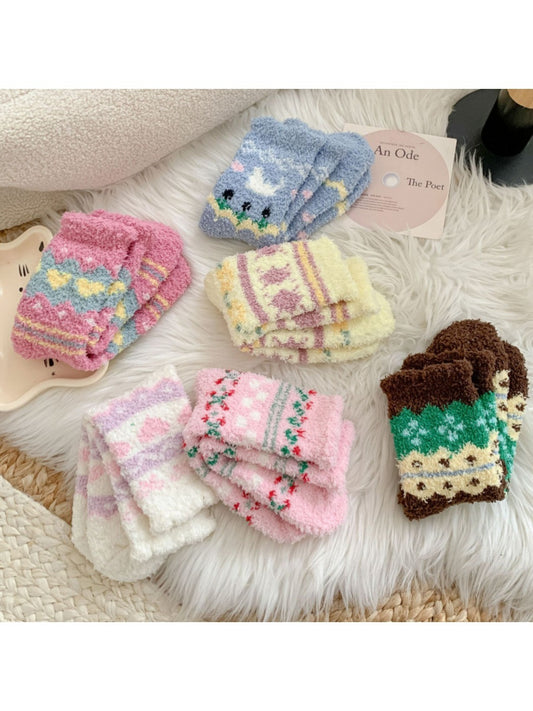 Rufia - Thick Coral Fleece Cozy Winter Socks