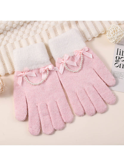 Gloving – Cute Knit Winter Gloves with Bow Detail