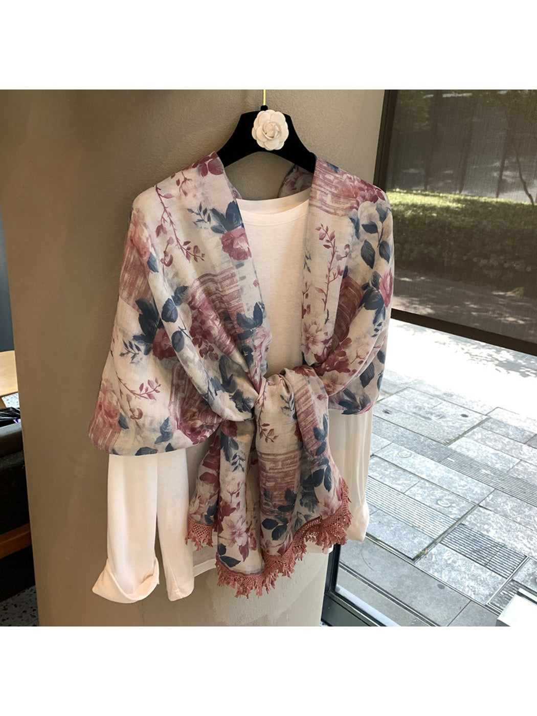 Scarvii - Floral Print Everyday Layering Shawl Scarf