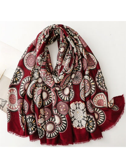 Scarvii - Soft Tone Medallion Pattern Everyday Scarf