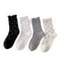Rufia - Sweet Floral Ruffle Scrunch Mid-Calf Socks