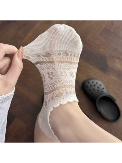 Rufia - Subtle Floral Pattern Women's No Show Socks
