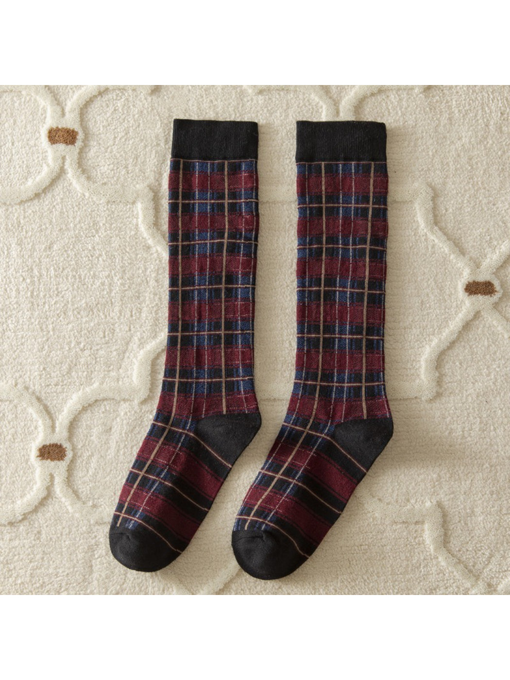 Rufia - Retro Plaid Knee High Socks