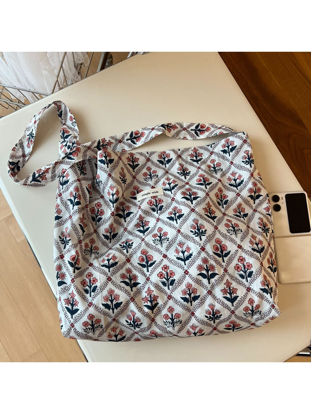 Cosbai - Floral Print Crossbody Bag