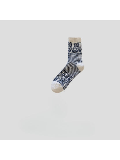 Rufia - Soft Geometric Knit Crew Socks
