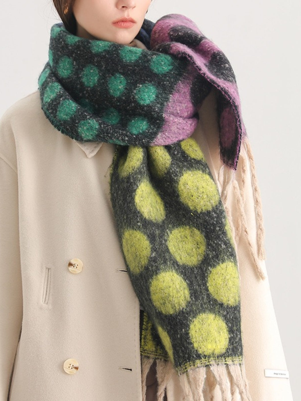 Scarvii - Bold Retro Polka Winter Scarf