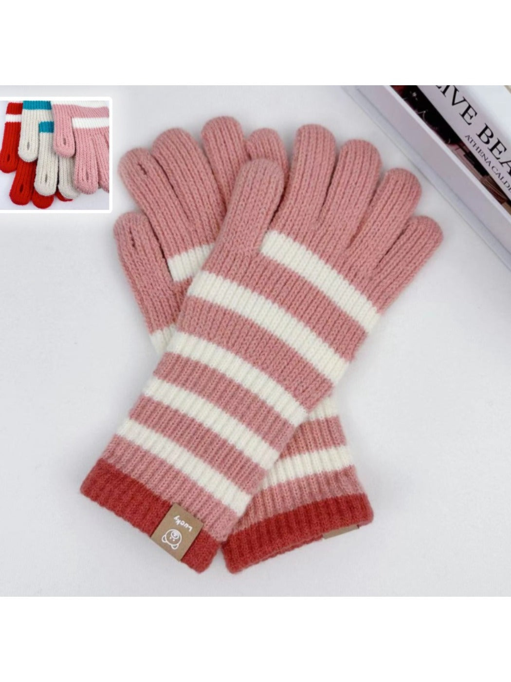 Gloving – Striped Long Knit Gloves