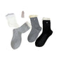 Rufia ribbed crew socks displayed flat showing full length and ruffle trim