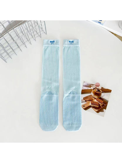 Rufia - Bow Embroidered Ribbed Crew Socks product image 4