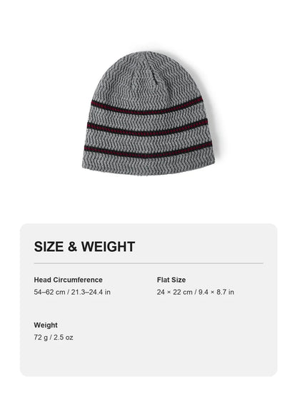 Haila - Contrast Stripe Fleece-Lined Knit Beanie