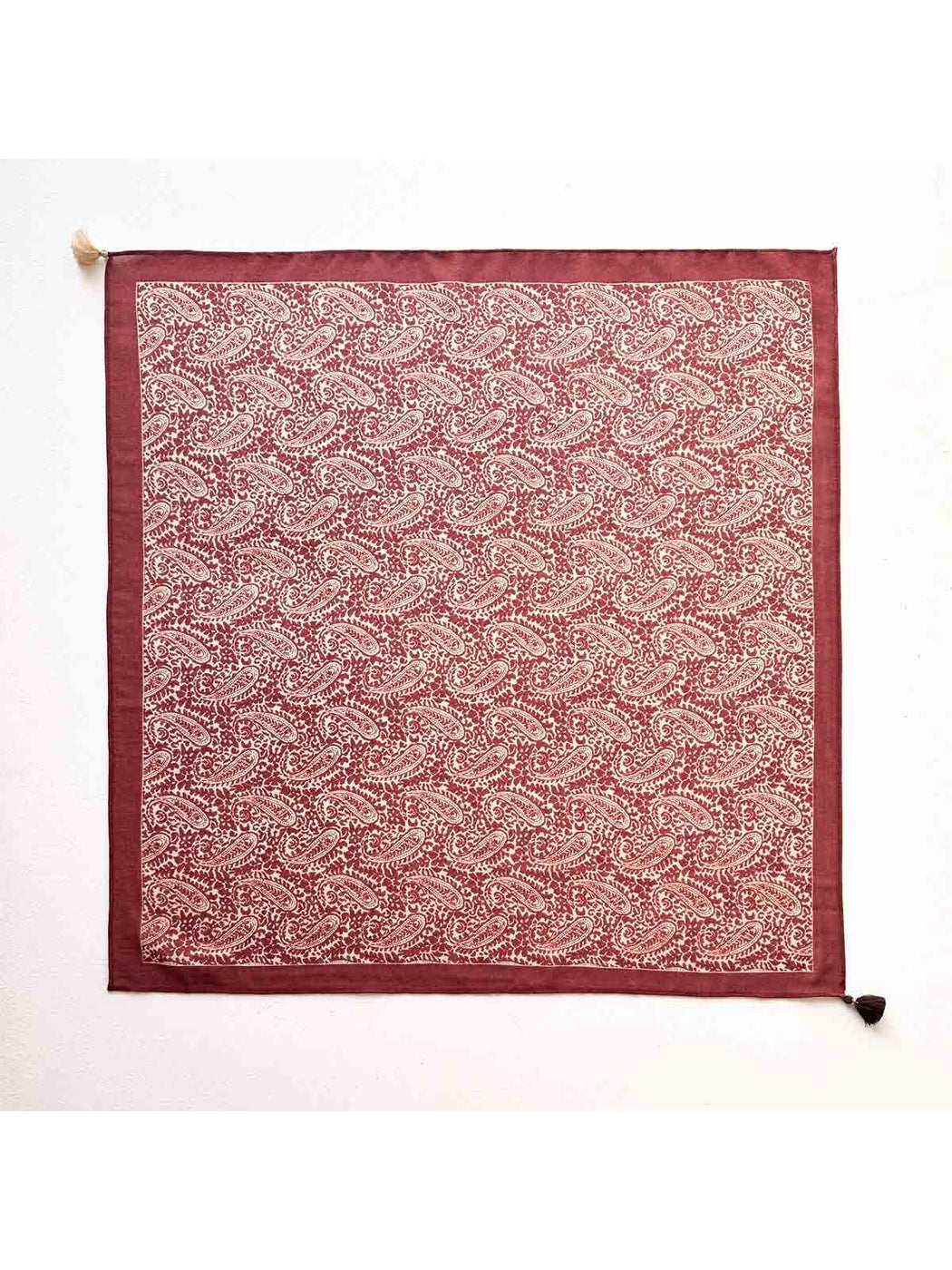 Scarvii - Decorative Border Paisley Fashion Square Scarf