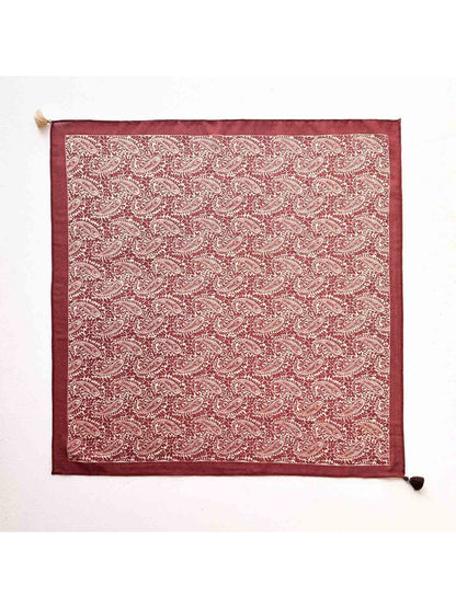 Scarvii - Decorative Border Paisley Fashion Square Scarf