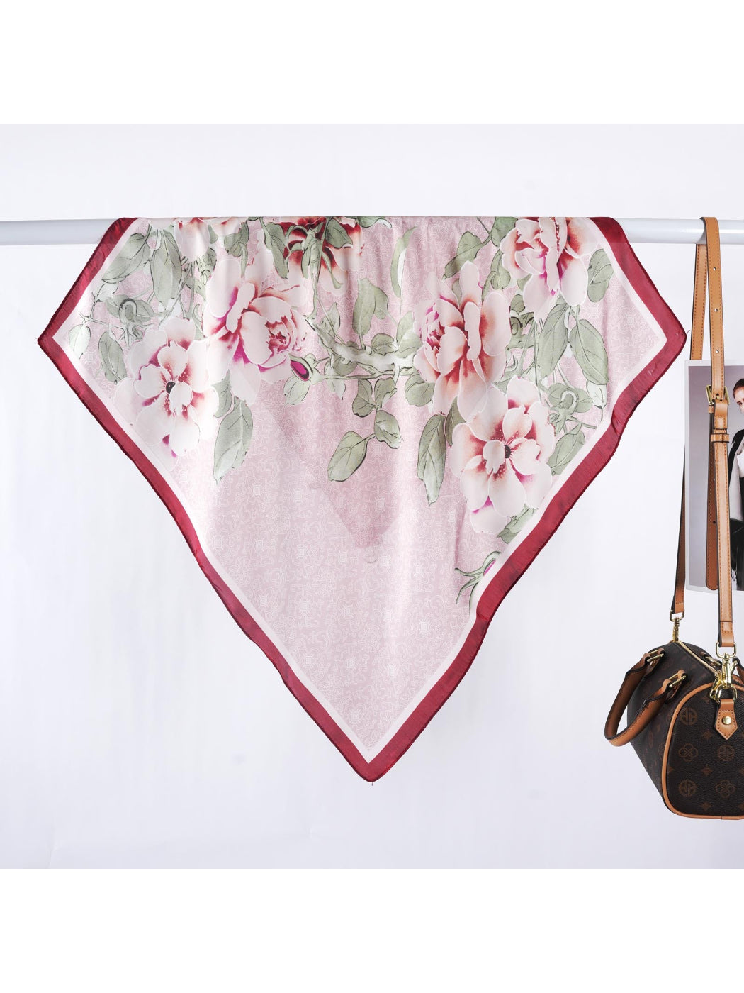 Scarvii - Vintage Blossom Print Square Scarf