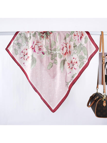 Scarvii - Vintage Blossom Print Square Scarf