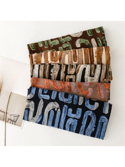 Scarvii - Abstract Brushstroke Pattern Scarf