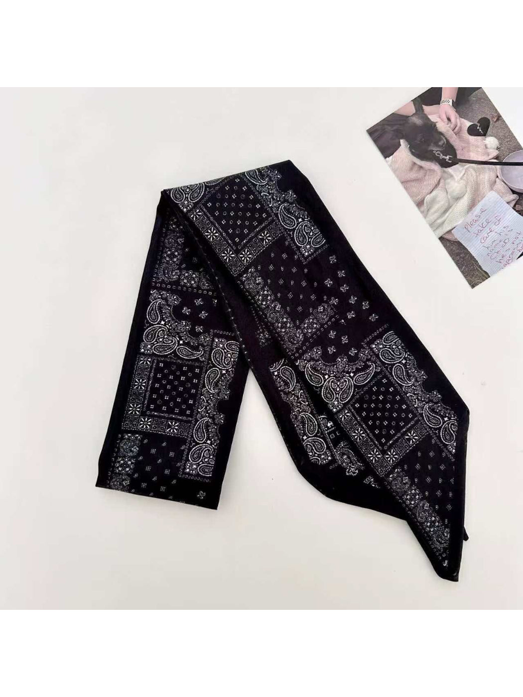 Scarvii Vintage Paisley Print Skinny Scarf
