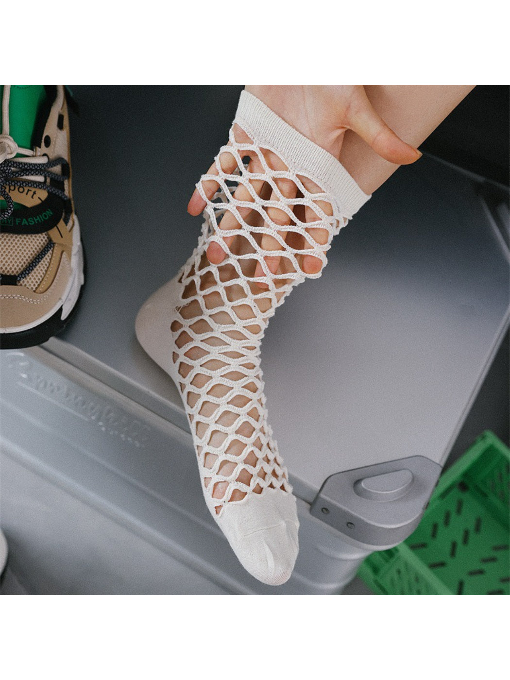Rufia - Openwork Panel Crew Socks