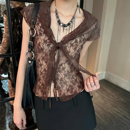 Crosa - Vintage Lace Tee small  - Sexy & Slimming