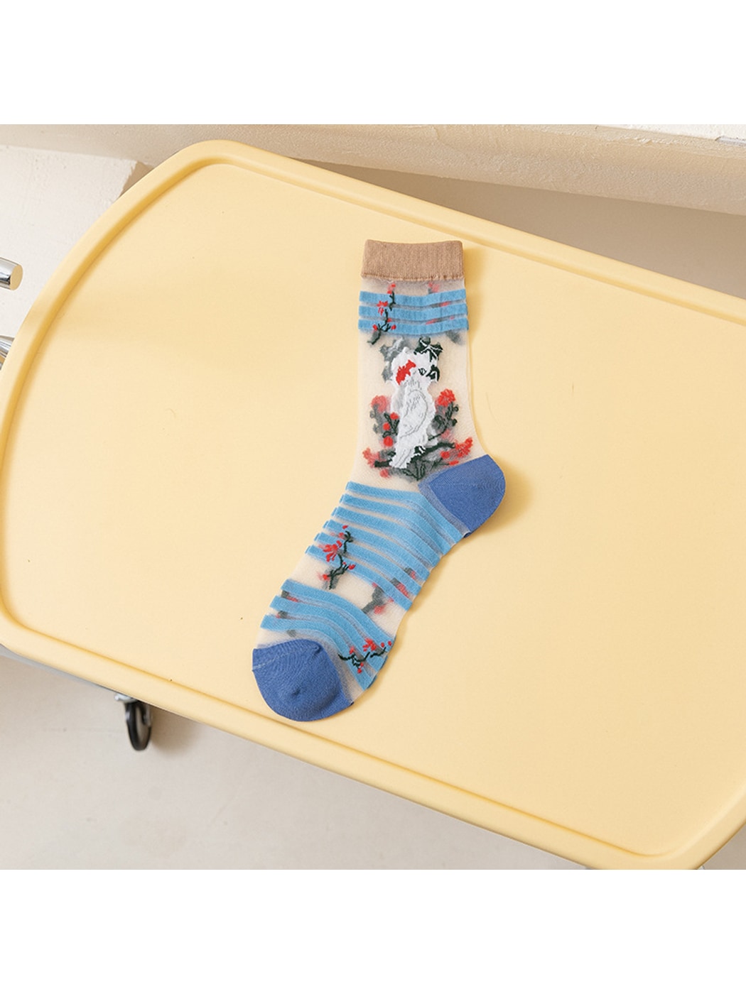 Rufia - Cartoon Pattern Sheer Crew Socks