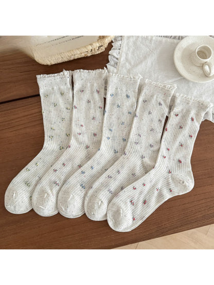 Rufia - Vintage Mini Floral Knit Crew Socks product image 1