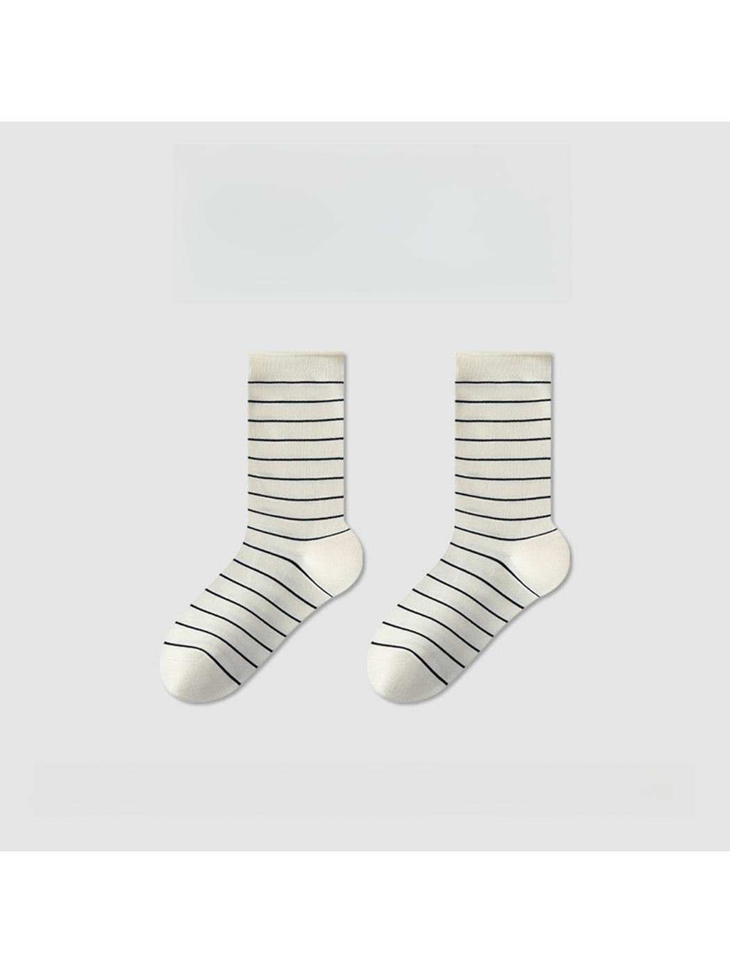Rufia - Two-color Simple Line Pattern Crew Socks