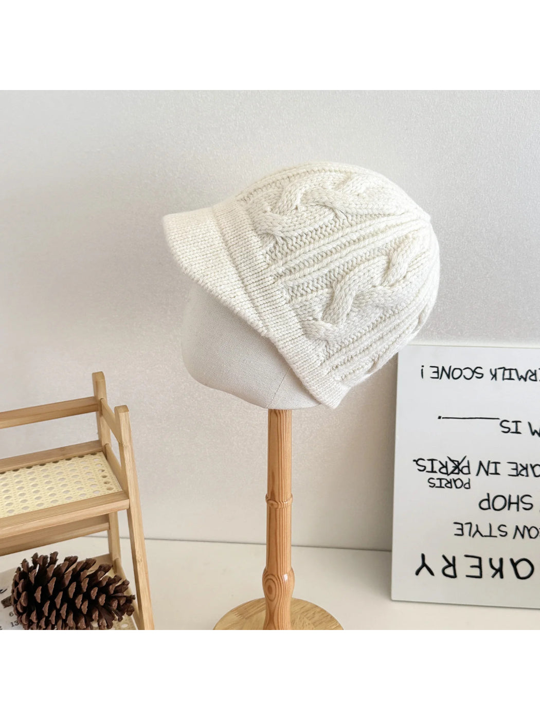 Haila - Red Cable Knit Beanie