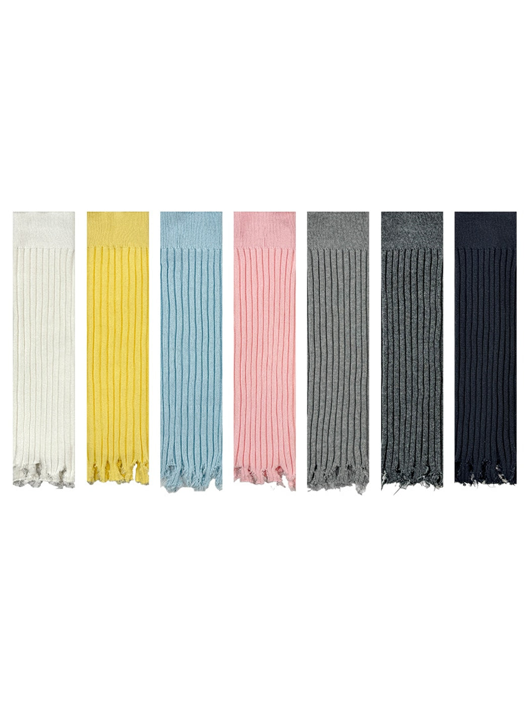 Cozyra - Ribbed Slouchy Fringe Leg Warmers
